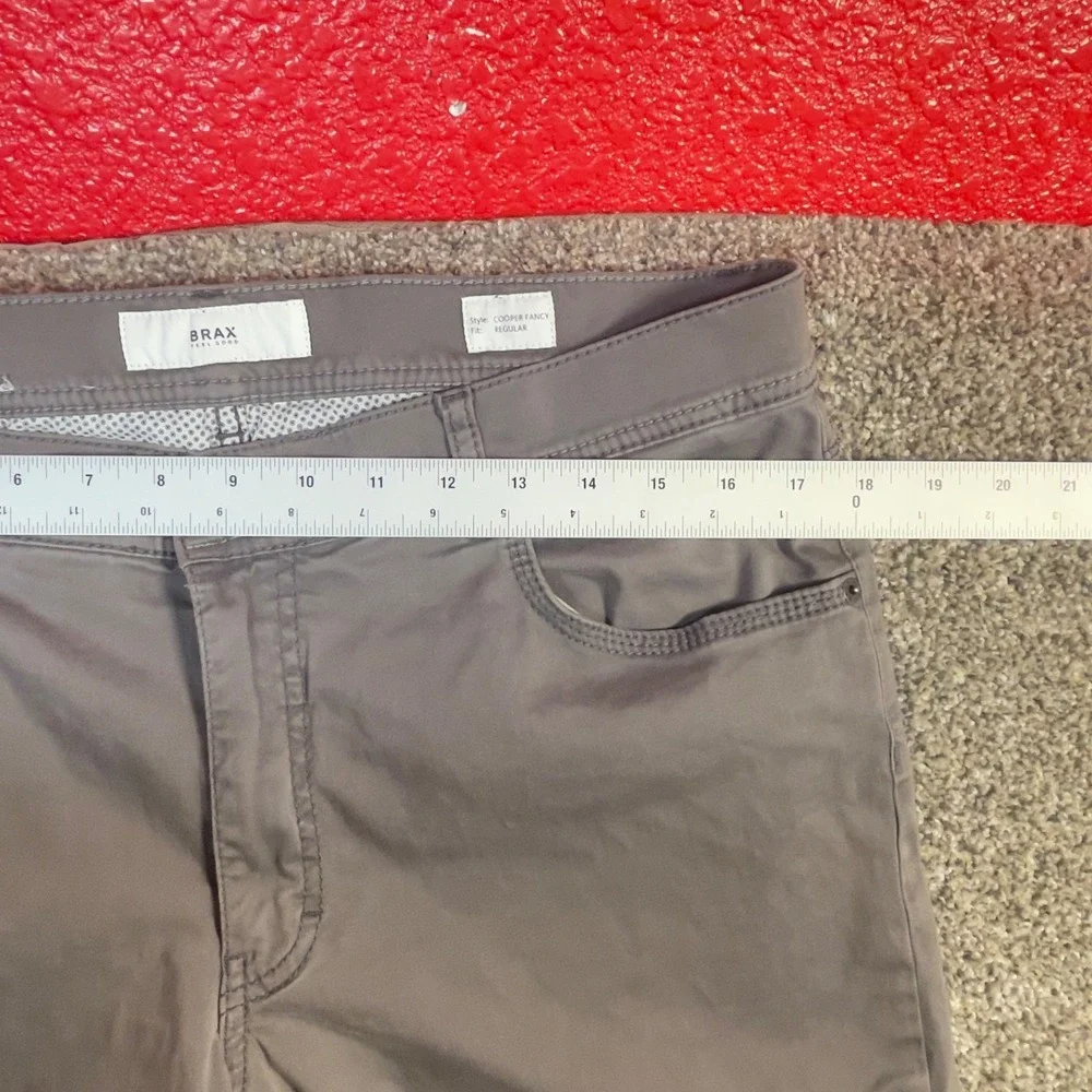 Brax Feel Good Cooper Fancy Regular Fit Mens Grey Pants 36x34 80-2000/06 - Picture 6 of 10